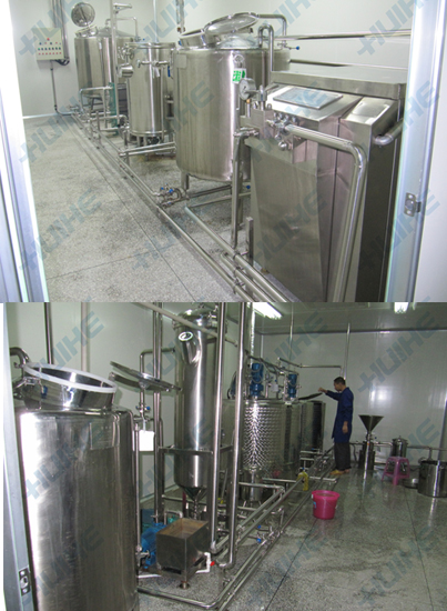 樟樹(shù)市某豆奶有限公司訂購(gòu)豆奶生產(chǎn)線實(shí)物圖